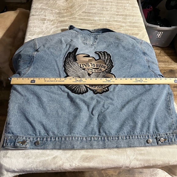 Men's Blue Harley Davidson XXXL Denim Jacket - Picture 11 of 12